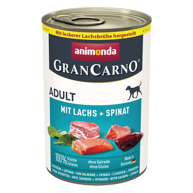 animonda GranCarno Adult mit Lachs + Spinat 6x400g von animonda GranCarno