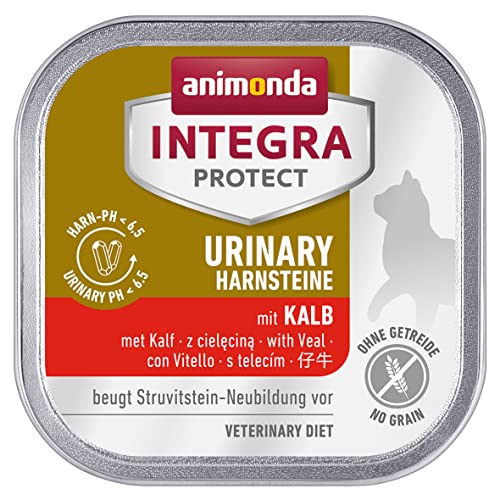 animonda INTEGRA PROTECT Integra Protect Adult Urinary Struvitstein Nassfutter Katze, hochwertiges Premiere Katzenfutter Nass getreidefrei, Diätfuttermittel für Katzen, mit Kalb, 16 x 100g von Animonda Integra Protect