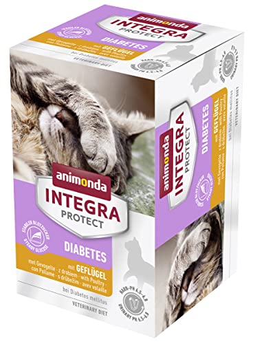 animonda Integra Protect Diabetes Katze, Diät Katzenfutter, Nassfutter bei Diabetes mellitus, mit Geflügel, 6 x 100 g von Animonda Integra Protect