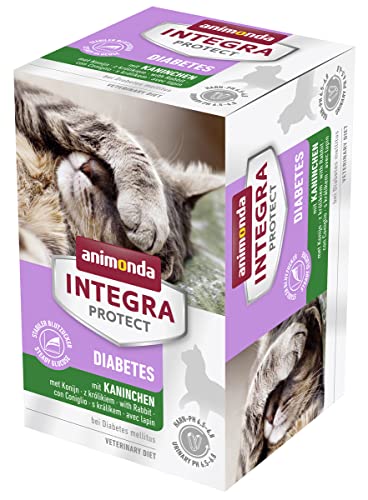 animonda Integra Protect Diabetes Katze, Diät Katzenfutter, Nassfutter bei Diabetes mellitus, mit Kaninchen, 6 x 100 g von Animonda Integra Protect