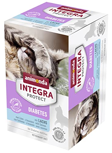 animonda Integra Protect Diabetes Katze, Diät Katzenfutter, Nassfutter bei Diabetes mellitus, mit Lachs, 6 x 100 g von Animonda Integra Protect