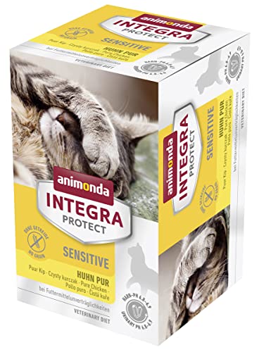 animonda Integra Protect Katze Sensitive, Diät Katzenfutter, Nassfutter bei Futtermittelallergie, Huhn Pur, 6 x 100 g von Animonda Integra Protect