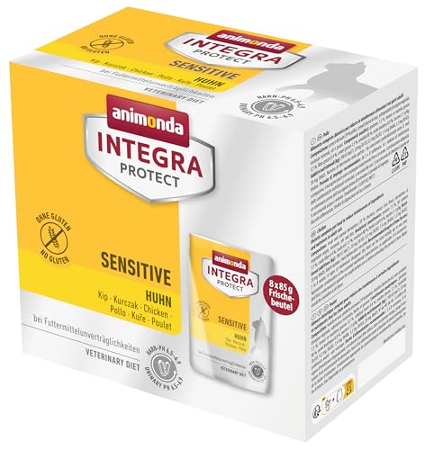 animonda Integra Protect Katze Sensitive, Diät Katzenfutter, Nassfutter bei Futtermittelallergie, mit Huhn, 8 x 85 g von Animonda Integra Protect