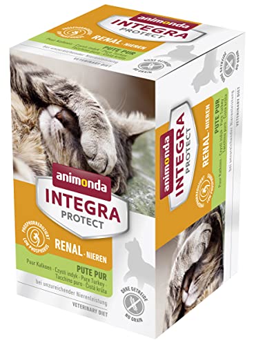 animonda Integra Protect Nieren Katzen, Nassfutter bei Niereninsuffizienz, Pute pur, 6 x 100 g von Animonda Integra Protect