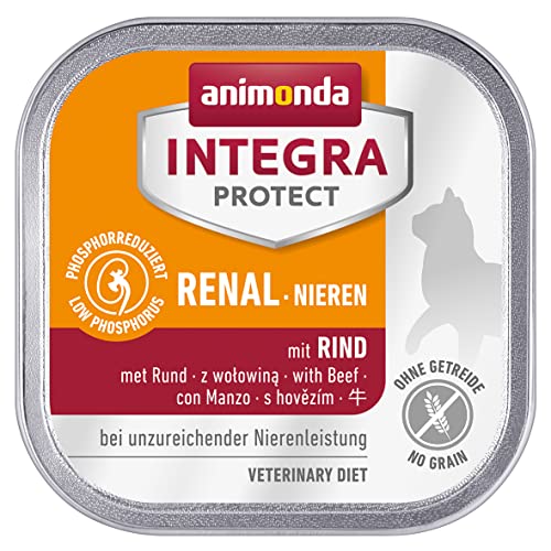 animonda Integra Protect Nieren Katzen, Nassfutter bei Niereninsuffizienz, mit Rind, 16 x 100 g von Animonda Integra Protect