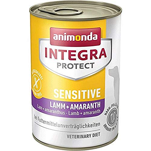 animonda Integra Protect Sensitive Hund, Diät Hundefutter, Nassfutter bei Futtermittelallergie, Lamm + Amaranth, 6 x 400 g von Animonda Integra Protect