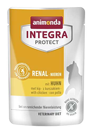 animonda Integra Protect Nassfutter Katze, Integra Protect Adult Renal Katzenfutter, Nierenfutter Katze bei Niereninsuffizienz, Nassfutter für Katzen, mit Huhn, 24 x 85 g von Animonda Integra Protect