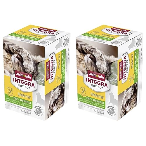 animonda Integra Protect Katze Sensitive, Diät Katzenfutter, Nassfutter bei Futtermittelallergie, mit Pute + Kartoffel, 6 x 100 g (Packung mit 2) von animonda Integra Protect Sensitive Katze