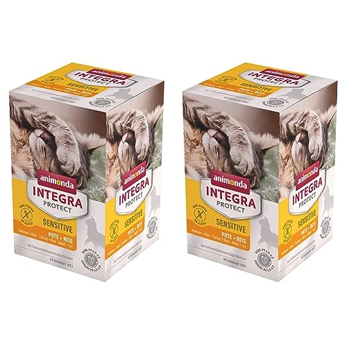 animonda Integra Protect Katze Sensitive, Diät Katzenfutter, Nassfutter bei Futtermittelallergie, mit Pute + Reis, 6 x 100 g (Packung mit 2) von animonda Integra Protect Sensitive Katze