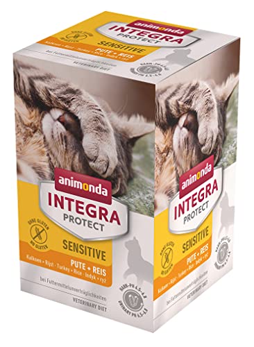 animonda Integra Protect Katze Sensitive, Diät Katzenfutter, Nassfutter bei Futtermittelallergie, mit Pute + Reis, 6 x 100 g von Animonda Integra Protect