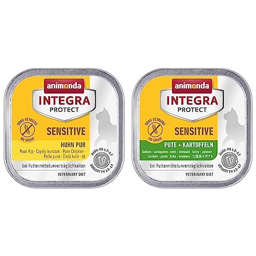 animonda Integra Protect Katze Sensitive, Diät Katzenfutter & animonda Integra Protect Katze Sensitive, Diät Katzenfutter, Nassfutter bei Futtermittelallergie, mit Pute + Kartoffel, 16 x 100 g von animonda Integra Protect Sensitive Katze