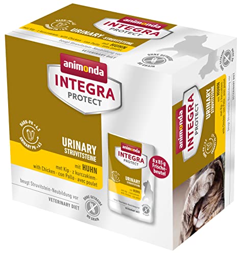 Animonda Integra Protect Adult Urinary Struvitstein, animonda Nassfutter Katze, hochwertiges Katzenfutter Nass getreidefrei, Diätfuttermittel für Katzen mit Harnsteinen, mit Huhn, 8 x 85 g von Animonda Integra Protect