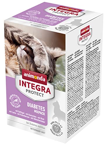 animonda INTEGRA PROTECT Nassfutter Katze, Integra Protect Adult Diabetes Katzenfutter nass für ausgewachsene Katzen, Mixpack, 6 x 100g von Animonda Integra Protect
