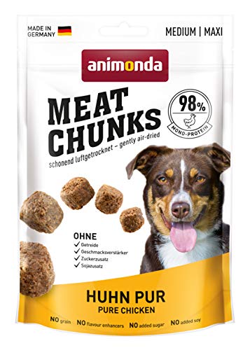 animonda Meat Chunks, Fleischsnacks für ausgewachsene Hunde, Huhn pur, Medium, 80 g von animonda Vom Feinsten