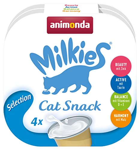 Milkies Katzensnack mit Milch - Selection (15 x 4 Cups), portinierte Milch Katzensnacks für erwachsene Katzen von animonda von animonda Milkies