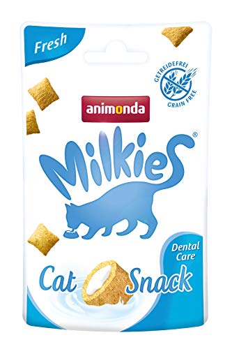 Milkies Katzensnack mit Milch - Fresh (12 x 30g), getreidefreie Knusperkissen Milch Katzensnacks für erwachsene Katzen von animonda von animonda Milkies
