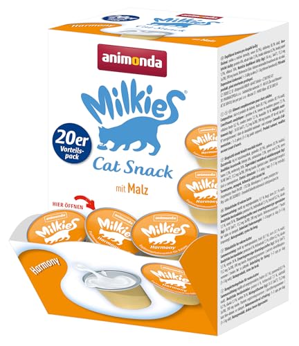 animonda Milkies Katzensnack mit Milch - Harmony (4 x 20 Cups á 15 g), portinierte Milch Katzensnacks für erwachsene Katzen von animonda Milkies