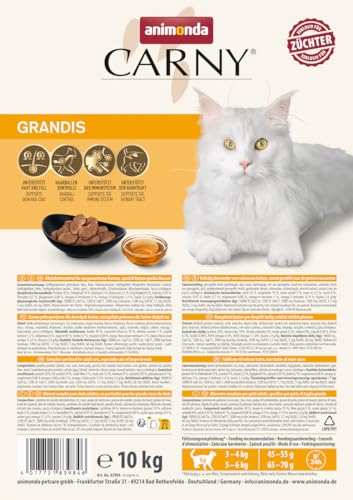 animonda vom Feinsten Carny Grandis Adult Trockenfutter 10KG speziell für große Katzen von animonda Vom Feinsten