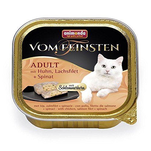 Animonda Cat Vom Feinsten mit Schlemmerkern mit Huhn, Lachfilet & Spinat 100g von animonda Vom Feinsten