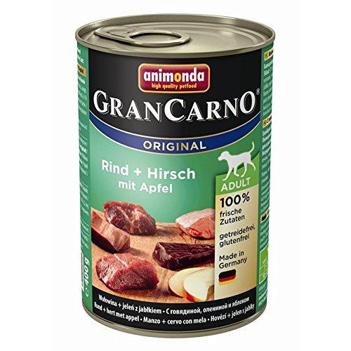 Animonda GranCarno Fleischmahlzeit - 6er Pack (mit Hirsch + Äpfeln, 6X 400g) von animonda Vom Feinsten