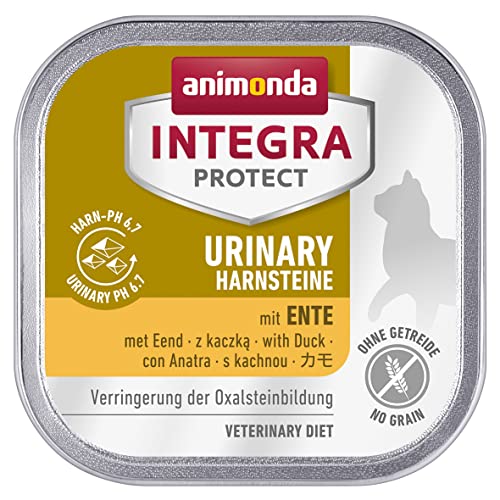 Animonda INTEGRA PROTECT Adult Urinary Oxalstein Nassfutter Katze, Diätfuttermittel für Katzen mit Harnsteinen, mit Ente, 16 x 100g von Animonda Integra Protect