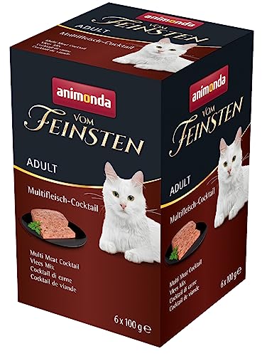 vom Feinsten Katzenfutter nass mit Multifleisch-Cocktail (6 x 100g), Katzenfutter nass ohne Getreide und Zucker von animonda, mitfrischen, fleischlichen Zutaten von animonda Vom Feinsten