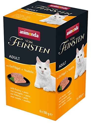 Animonda Vom Feinsten Adult Katzenfutter, Nassfutter für ausgewachsene Katzen, mit Geflügel + Nudeln, 6 x 100 g von animonda Vom Feinsten