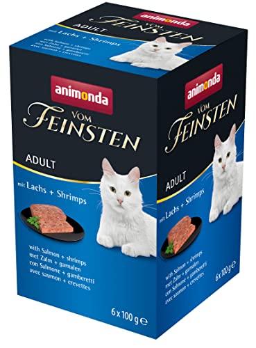 Animonda Vom Feinsten Adult Katzenfutter, Nassfutter für ausgewachsene Katzen, mit Lachs + Shrimps, 6 x 100 g von animonda Vom Feinsten