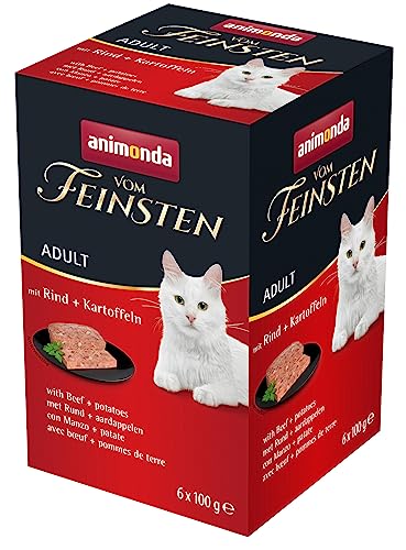 Animonda Vom Feinsten Adult Katzenfutter, Nassfutter für ausgewachsene Katzen, mit Rind + Kartoffeln, 6 x 100 g von animonda Vom Feinsten