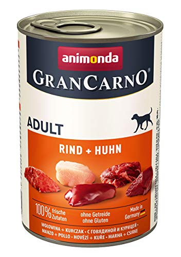 animonda Gran Carno adult Hundefutter, Nassfutter für erwachsene Hunde, Rind + Huhn, 6 x 400 g von animonda Vom Feinsten