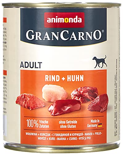 animonda Gran Carno adult Hundefutter, Nassfutter für erwachsene Hunde, Rind + Huhn, 6 x 800 g von animonda Vom Feinsten
