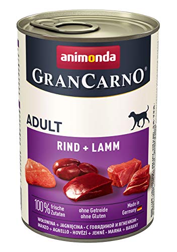 animonda GranCarno Adult Hundefutter nass, Nassfutter für erwachsene Hunde, Rind + Lamm, 6 x 400g von animonda Vom Feinsten