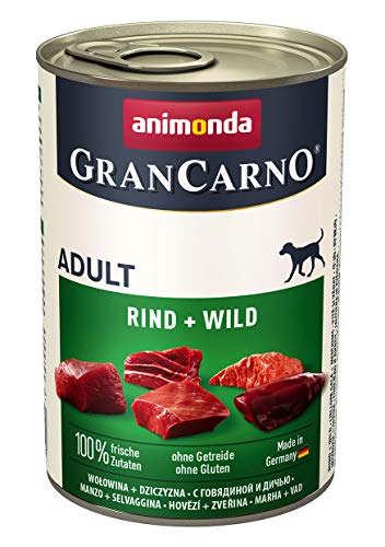 animonda Gran Carno adult Hundefutter, Nassfutter für erwachsene Hunde, Rind + Wild, 6 x 400 g von animonda Vom Feinsten