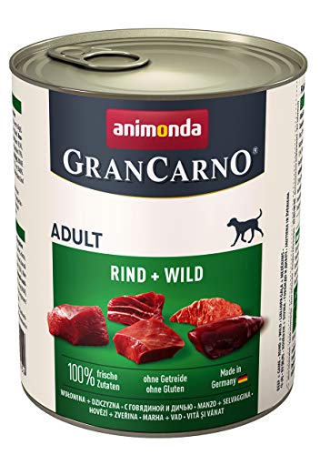 animonda Gran Carno adult Hundefutter, Nassfutter für erwachsene Hunde, Rind + Wild, 6 x 800 g von animonda Vom Feinsten