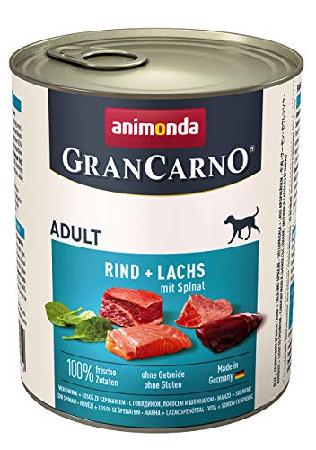 animonda Gran Carno adult Hundefutter, Nassfutter für erwachsene Hunde, Rind - Lachs mit Spinat, 6 x 800 g animonda Gran Carno adult Hundefutter, Nassfutter für erwachsene Hunde, Rind - Lachs mit Spinat, 6 x 800 g von animonda Vom Feinsten