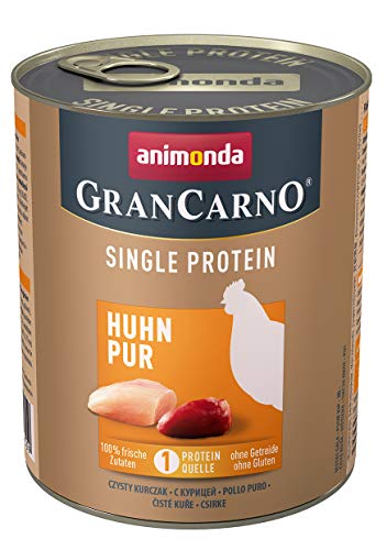 animonda Gran Carno adult Superfoods Hundefutter, Nassfutter für ausgewachsene Hunde, Huhn pur, 6 x 800 g von animonda Vom Feinsten