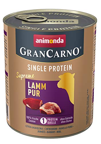 animonda Gran Carno adult Single Protein Hundefutter, Nassfutter für ausgewachsene Hunde, Lamm pur, 6 x 800 g, 6er Pack (6 x 0.8 kilograms) von animonda Vom Feinsten