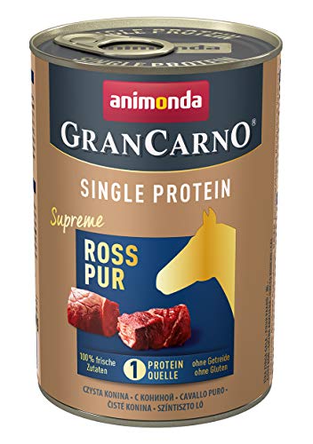 animonda Gran Carno adult Superfoods Hundefutter, Nassfutter für ausgewachsene Hunde, Ross pur, 6 x 400 g von animonda Vom Feinsten