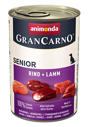 animonda GranCarno Hundefutter Senior, Nassfutter für ältere Hunde ab 7 Jahren, Rind - Lamm, 6 x 400g von animonda Vom Feinsten