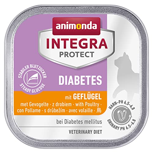 animonda Integra Protect Diabetes Katze, Diät Katzenfutter, Nassfutter bei Diabetes mellitus, mit Geflügel, 16 x 100 g von Animonda Integra Protect