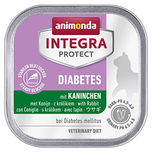 animonda Integra Protect Diabetes Katze, Diät Katzenfutter, Nassfutter bei Diabetes mellitus, mit Kaninchen, 16 x 100 g von Animonda Integra Protect
