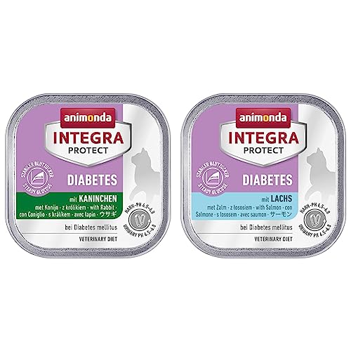 animonda Integra Protect Diabetes Katze & animonda Integra Protect Diabetes Katze, Diät Katzenfutter, Nassfutter bei Diabetes mellitus, mit Lachs, 16 x 100 g von animonda Vom Feinsten