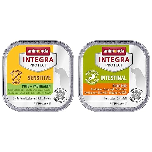 animonda Integra Protect Sensitive Hund & animonda Integra Protect Hunde Intestinal, Diät Hundefutter, Nassfutter bei Durchfall oder Erbrechen, Pute Pur, 11 x 150 g von animonda Vom Feinsten