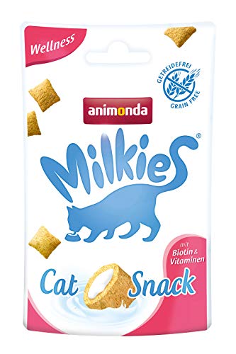 animonda Milkies Wellness, getreidefreie Knusperkissen für Katzen, Katzensnack, 12 x 30 g von animonda Milkies