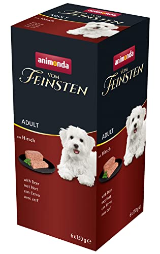 animonda Vom Feinsten Adult Hundefutter, Nassfutter für ausgewachsene Hunde, mit Hirsch, 6 x 150 g von animonda Vom Feinsten
