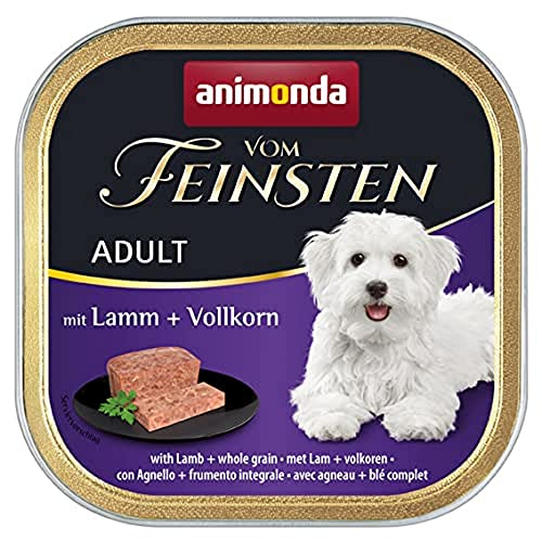 animonda Vom Feinsten Adult Hundefutter, Nassfutter für ausgewachsene Hunde, mit Lamm + Vollkorn, 22 x 150 g von animonda Vom Feinsten