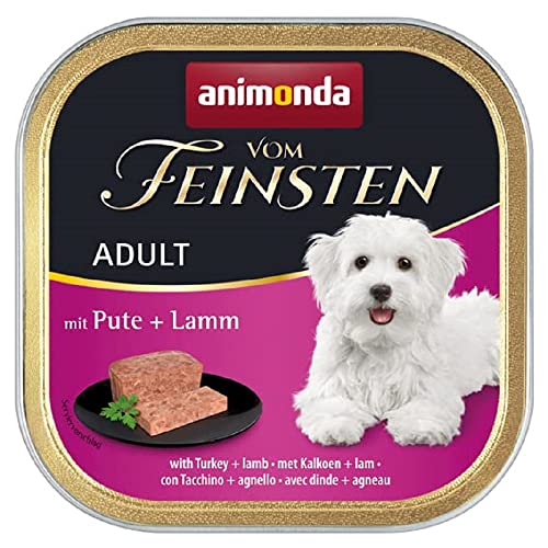 animonda Vom Feinsten Adult Hundefutter, Nassfutter für ausgewachsene Hunde, mit Pute + Lamm, 22 x 150 g von animonda Vom Feinsten