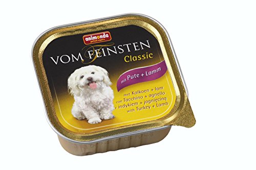 animonda Vom Feinsten Adult Hundefutter, Nassfutter für ausgewachsene Hunde, mit Pute + Lamm, 22 x 150 g von animonda Vom Feinsten