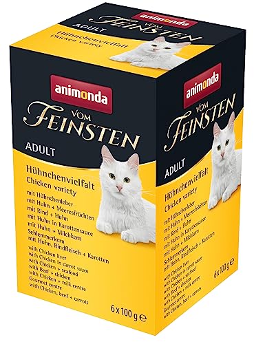 animonda Vom Feinsten Adult Katzenfutter, Nassfutter für ausgewachsene Katzen, Hühnchenvielfalt, 6 x 100 g von animonda Vom Feinsten