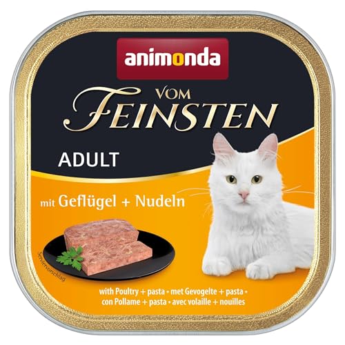 Animonda vom feinsten Nassfutter Katze Adult - mit Geflügel + Nudeln 32 x 100g - hochwertiges premiere Katzenfutter Nass getreidefrei - Katze Katzen Nassfutter für Katzen Katzennassfutter von animonda Vom Feinsten